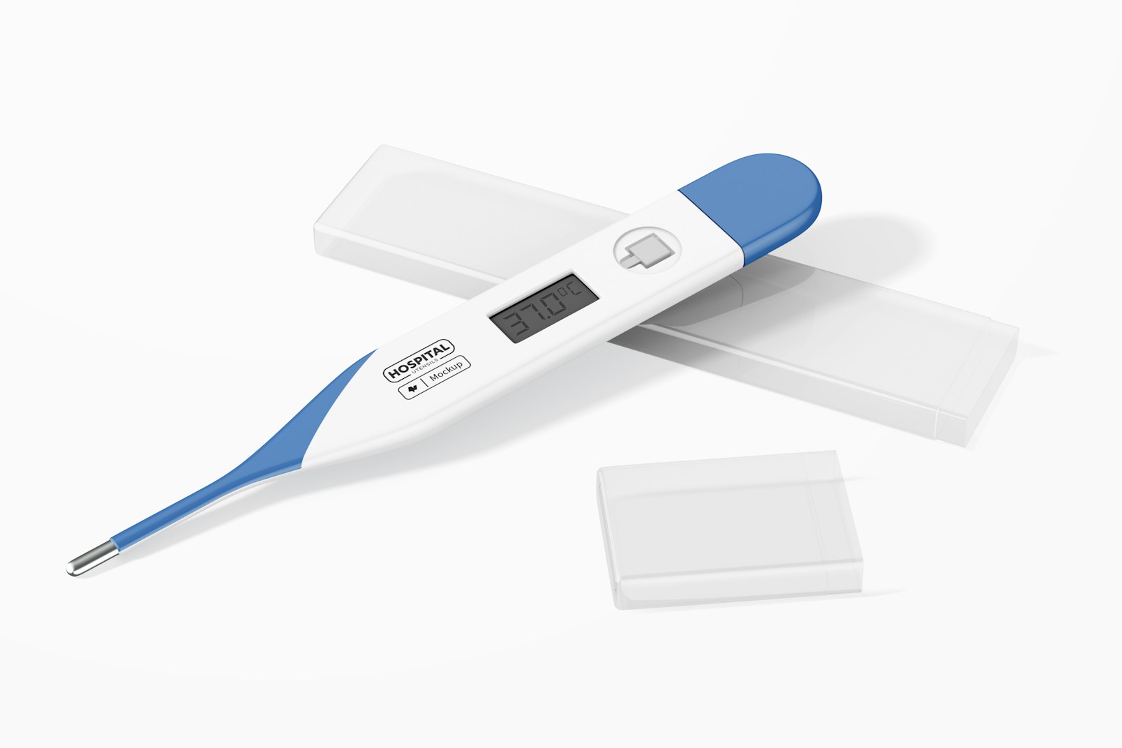 Digital Thermometer Mockup, Leaned