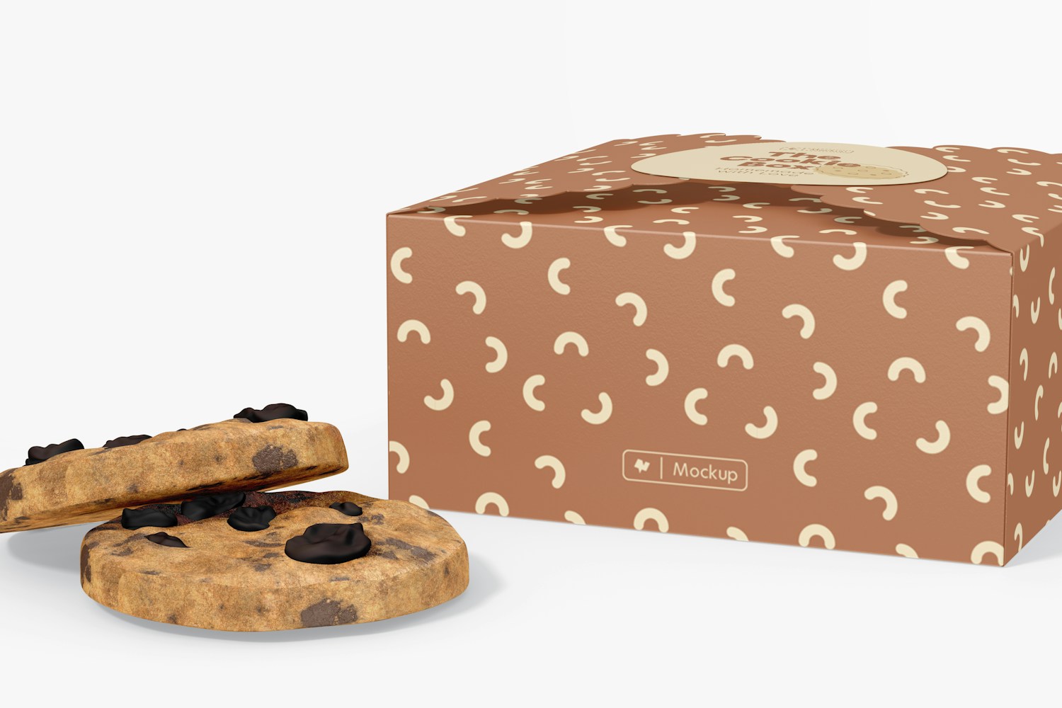 Box with Die Cut Edges Mockup, Close Up Box with Die Cut Edges Mockup, Close Up