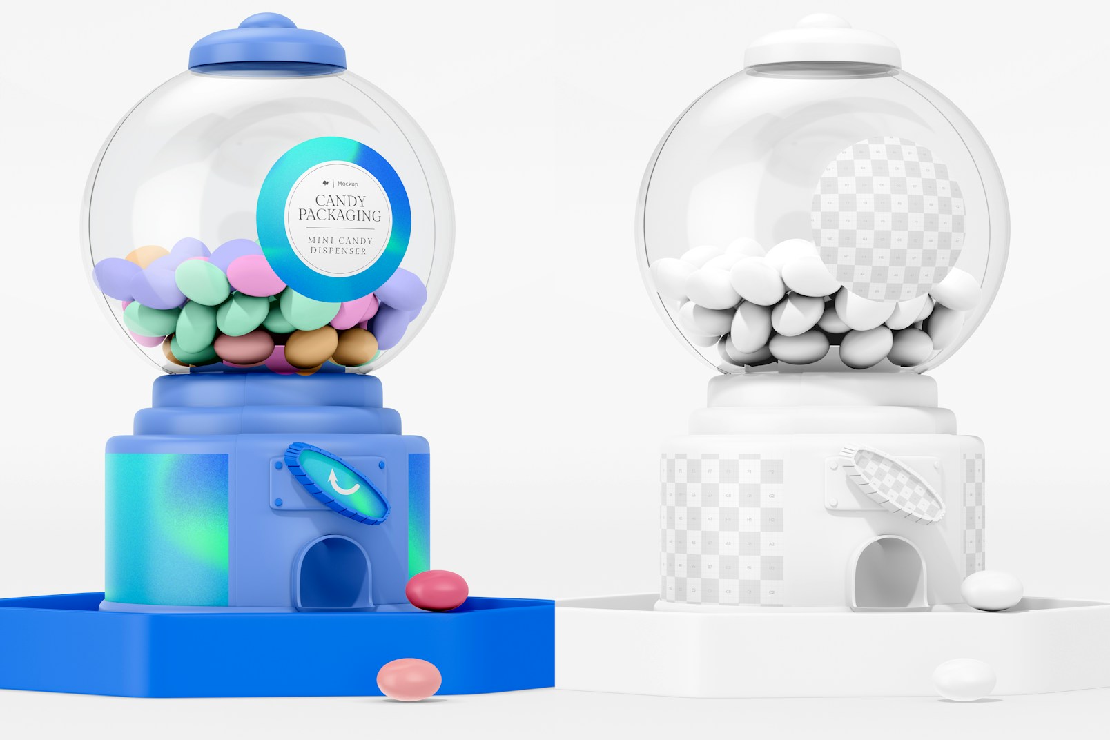 Mini Candy Dispenser Mockup, Front View