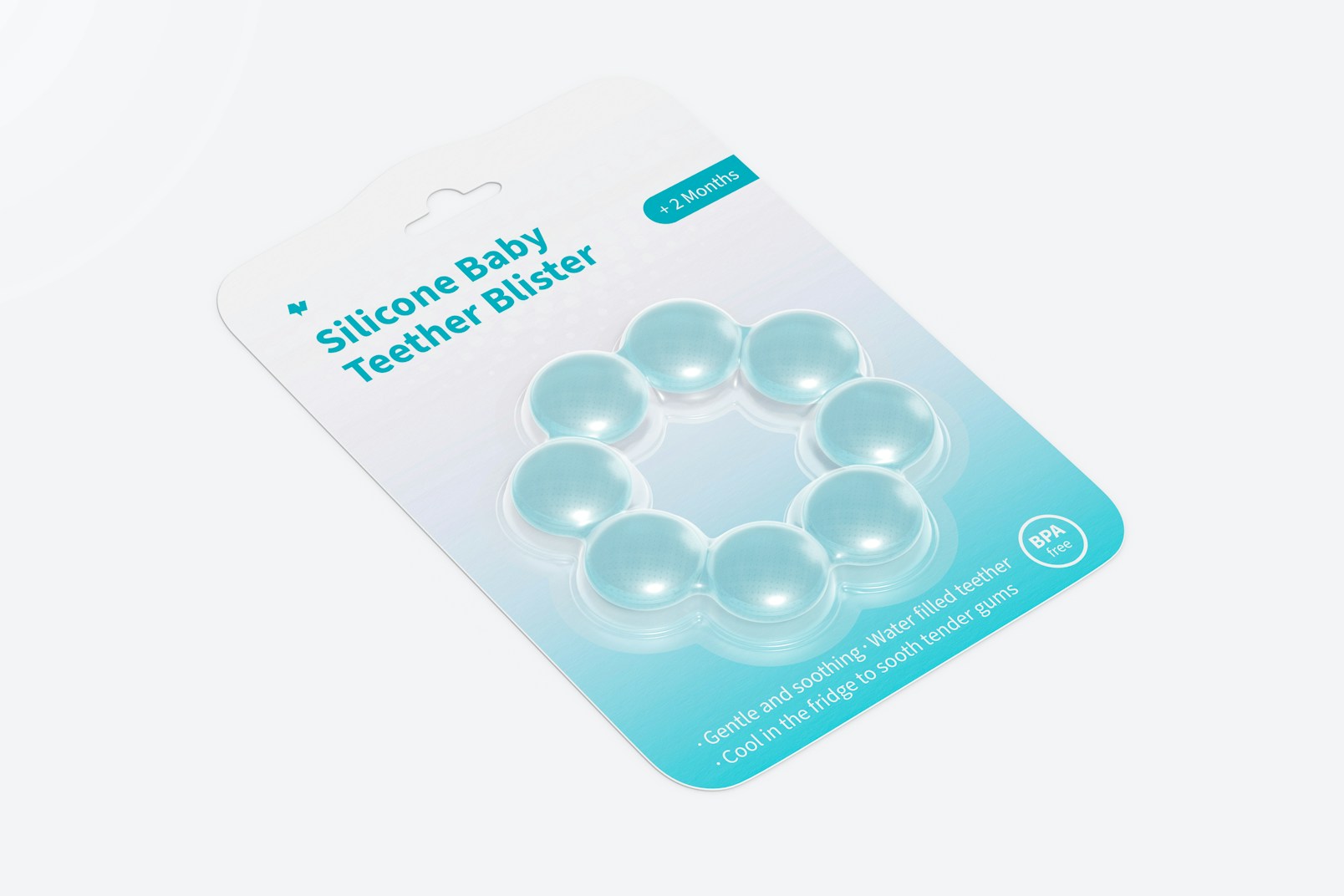 Silicone Baby Teether Blister Mockup