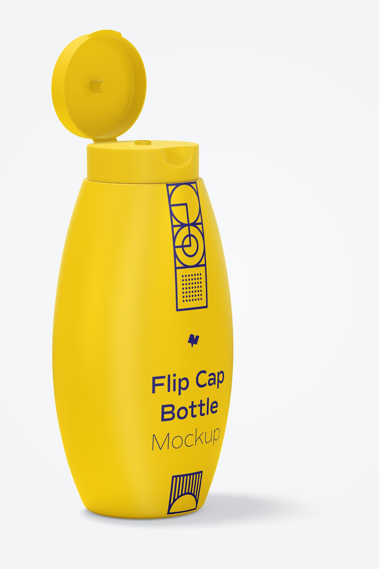 Flip Cap Bottle Mockup, Opened