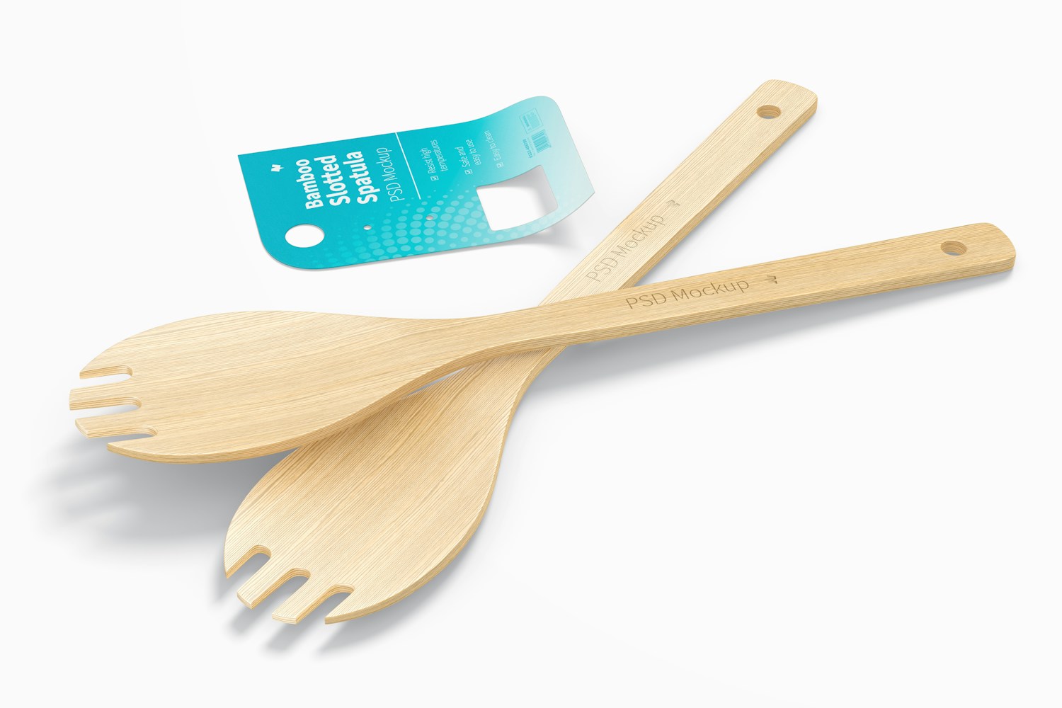 Bamboo Slotted Spatulas Mockup 02 Bamboo Slotted Spatulas Mockup 02