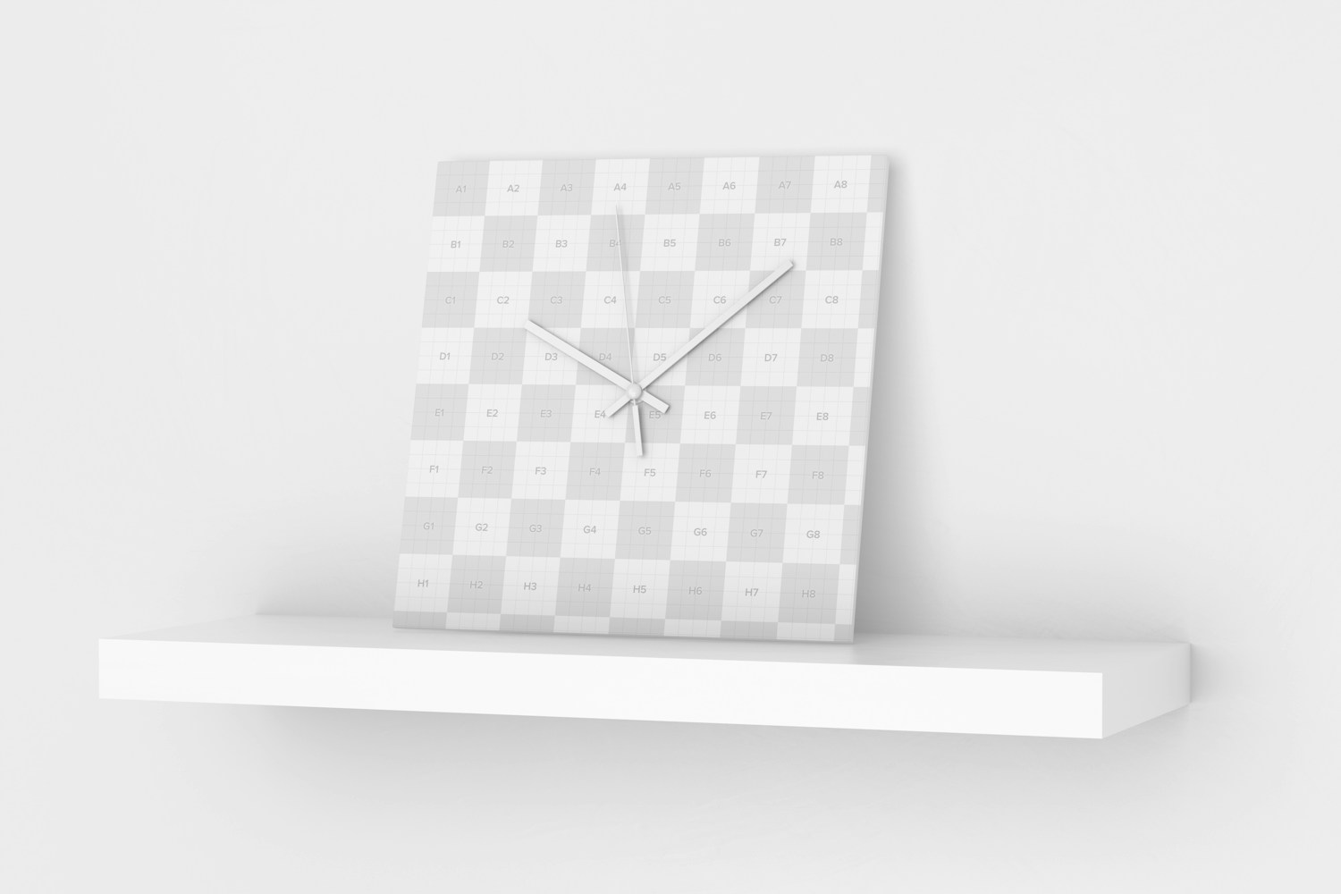 Square Wall Clock Mockup, Perspective