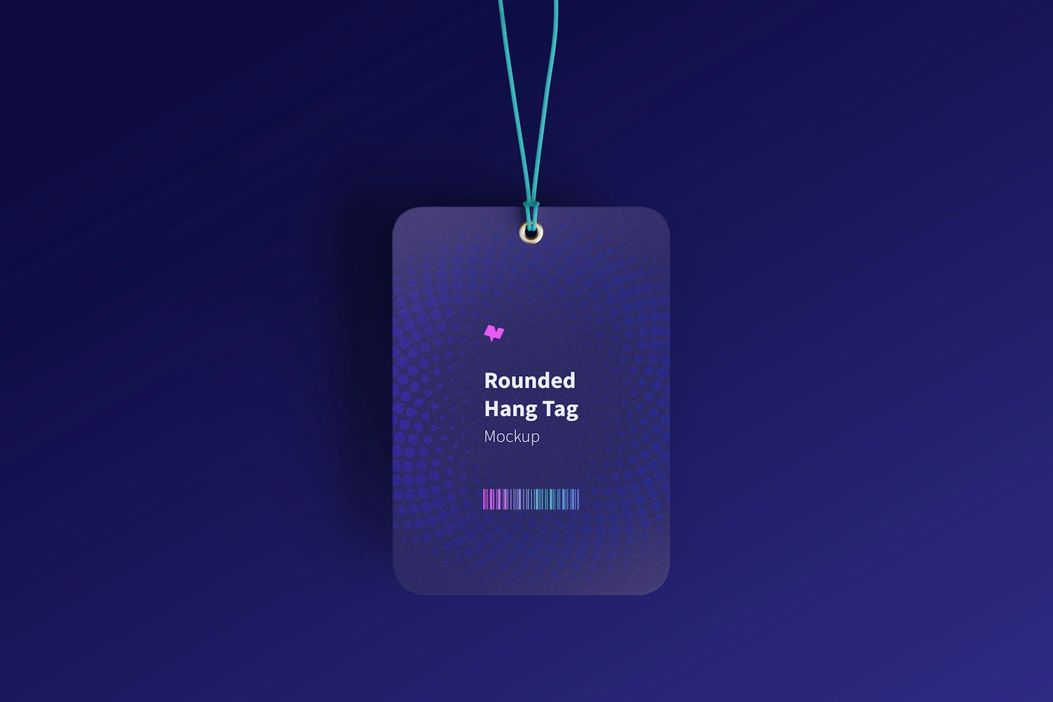 Rounded Hang Tag Mockup with String