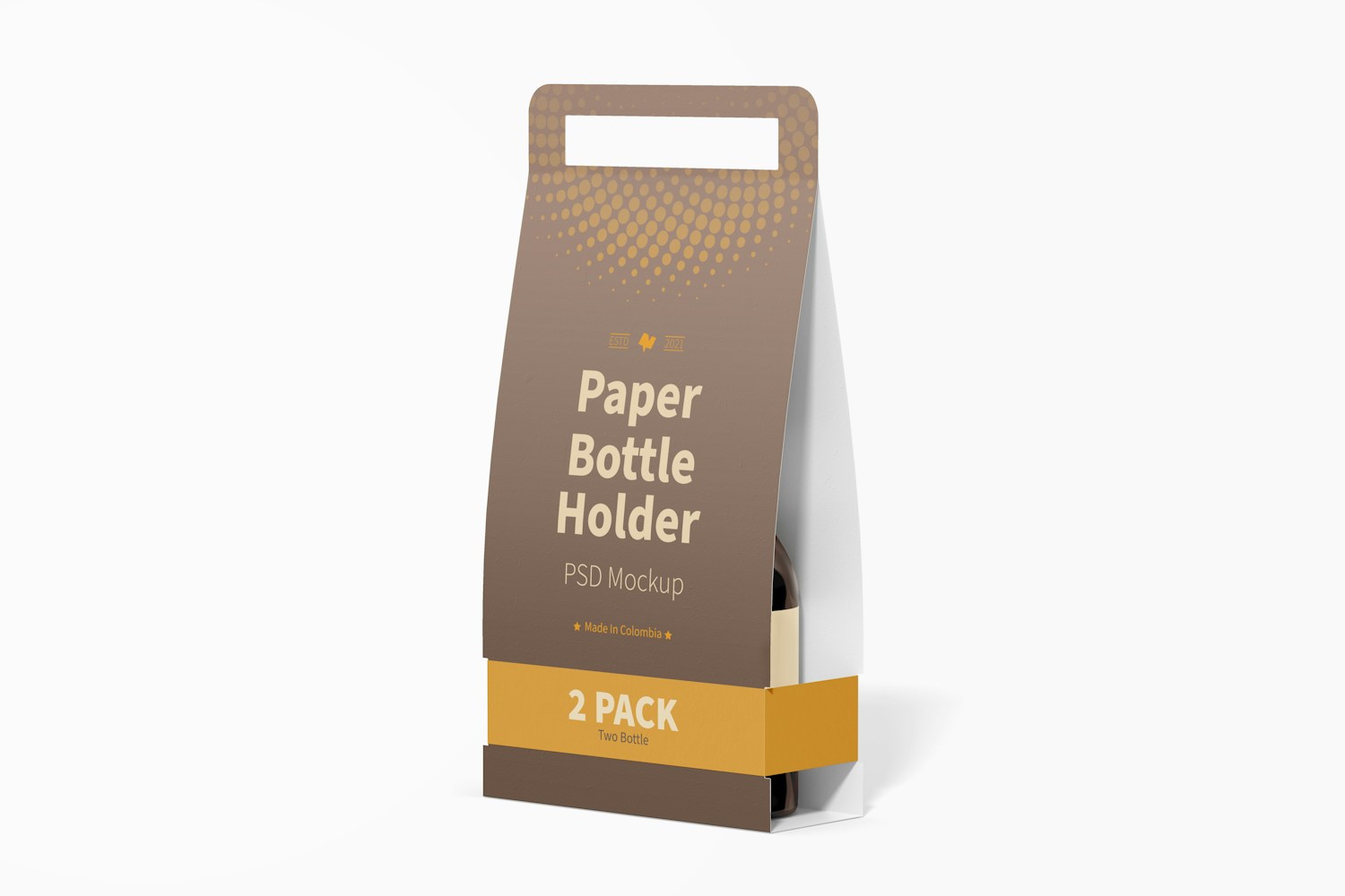 2 Pack Paper Bottle Holder Mockup
