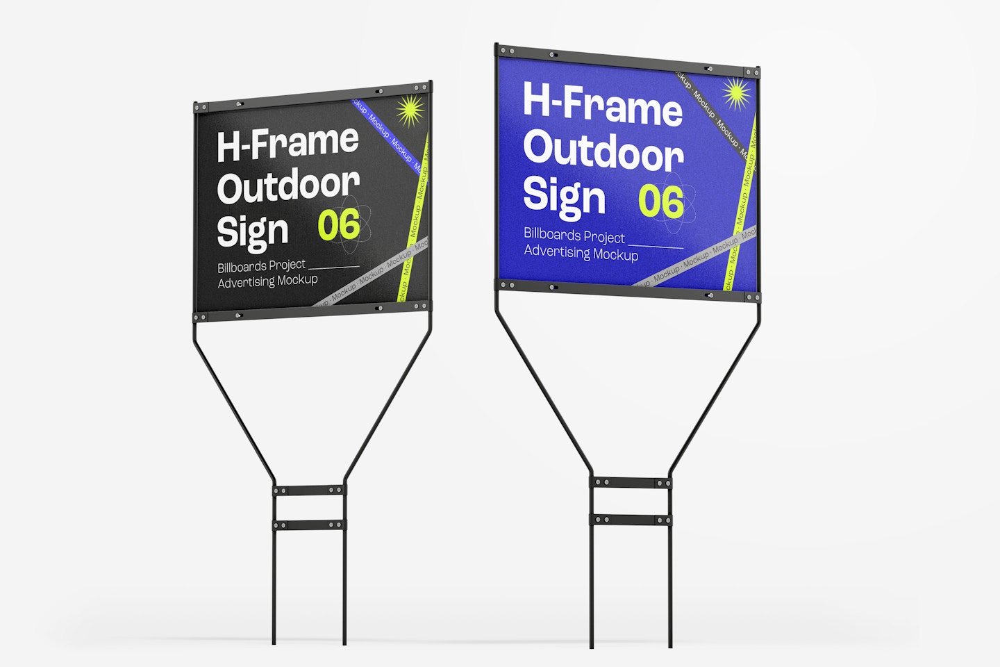 H-Frame Outdoor Sign Mockup, Left View