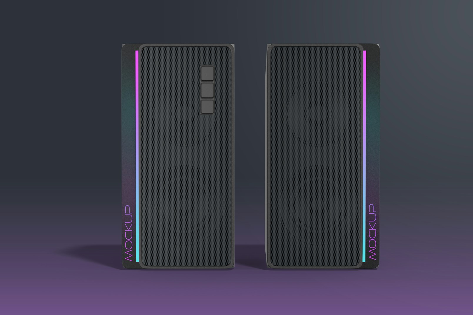 Gaming Speakers Mockup, Front View
