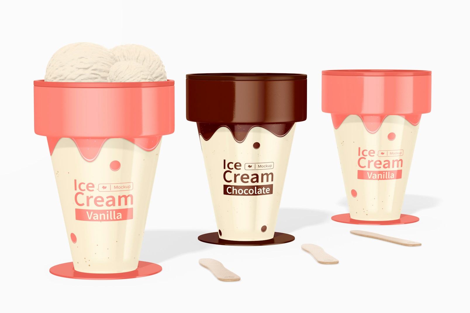 Plastic Ice Cream Cups Mockup 02