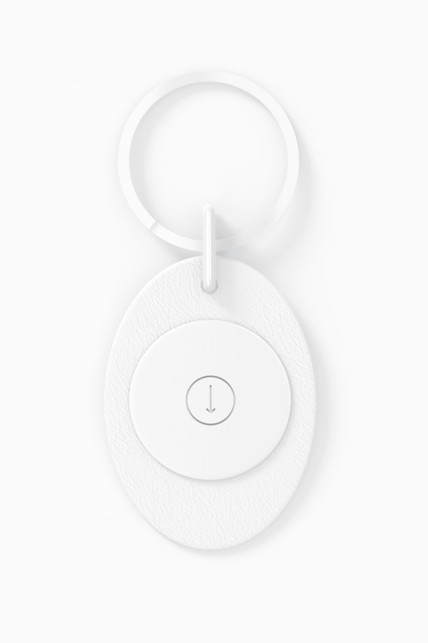 Leather Oval Keychain Mockup, Top View