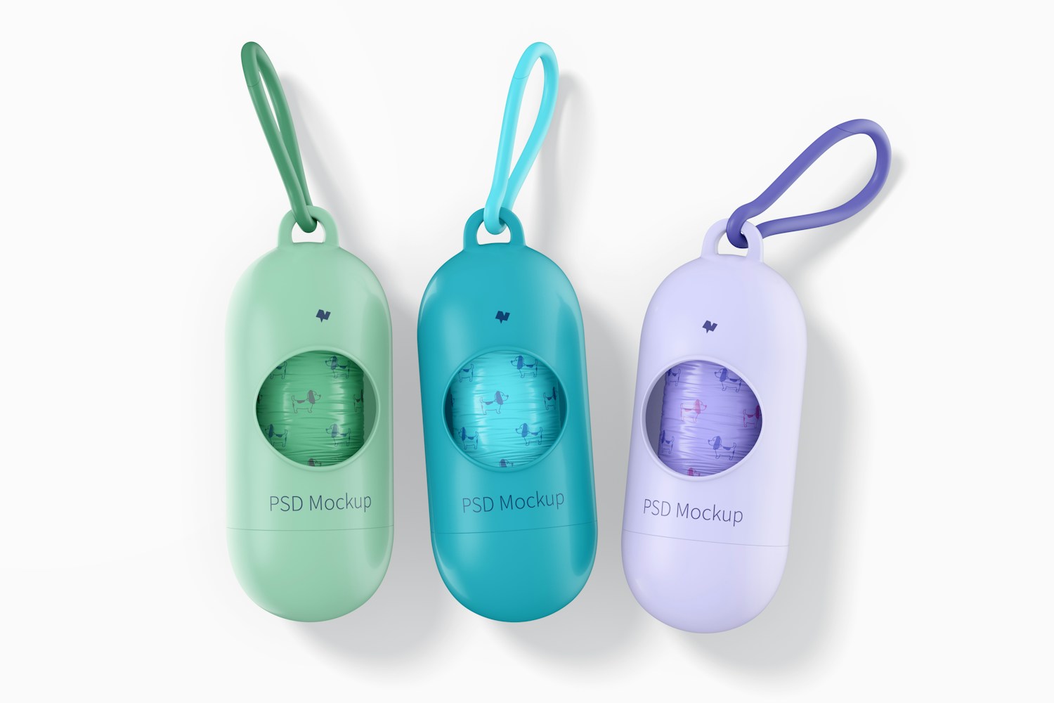 Pet Bag Dispensers Mockup, Top View Pet Bag Dispensers Mockup, Top View