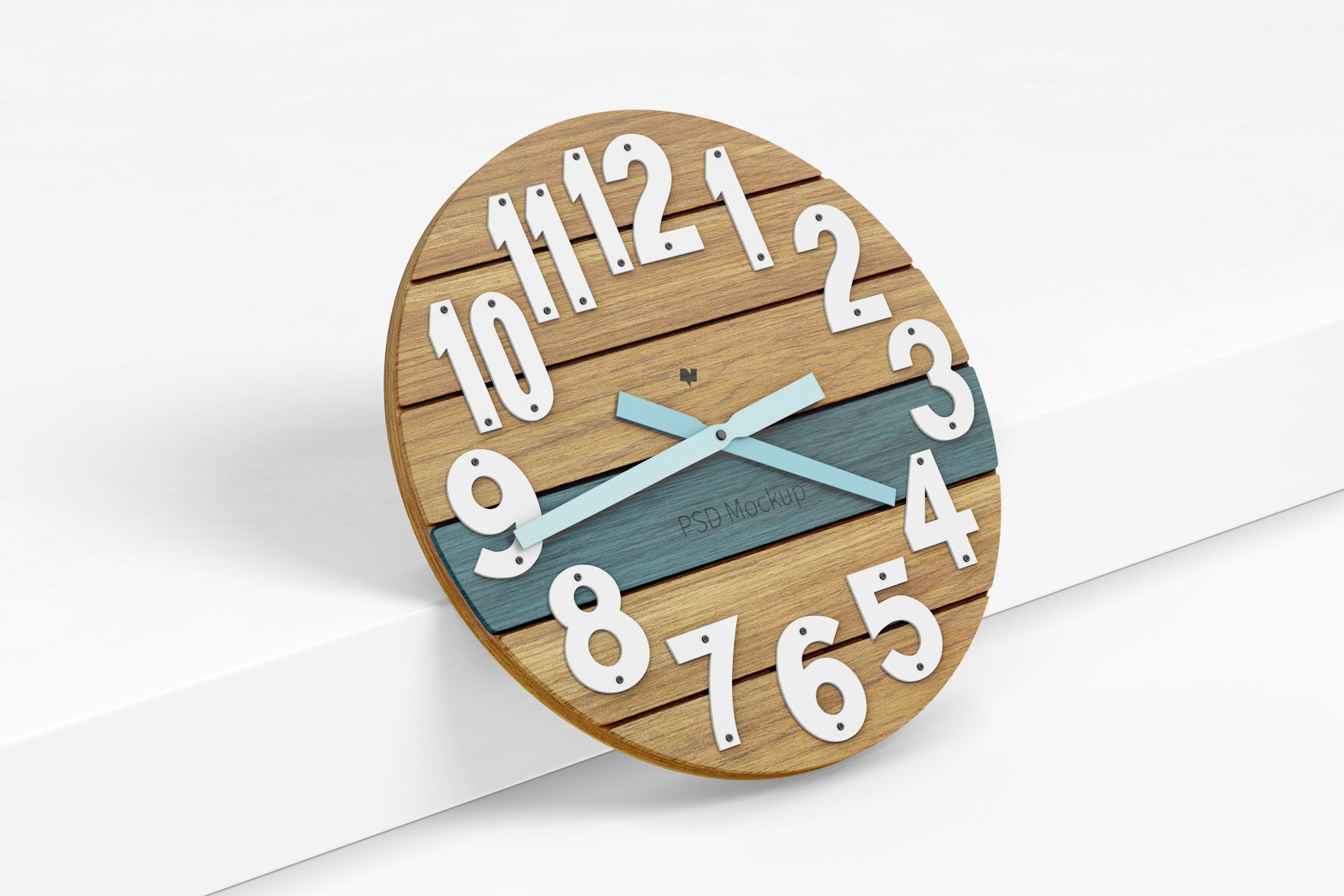 Round Wall Clock Mockup, Perspective