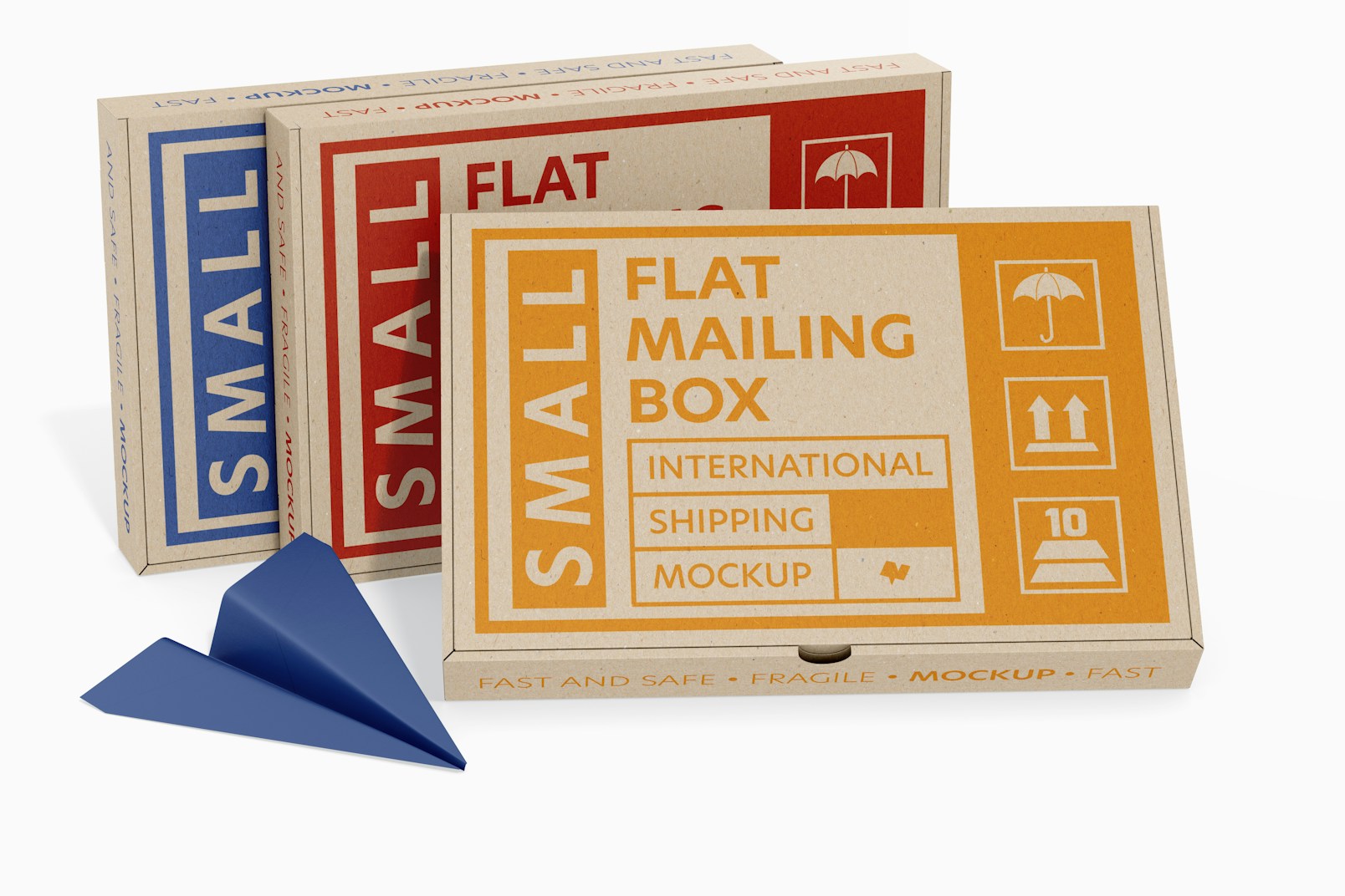 Flat Mailing Box Mockup, Front View