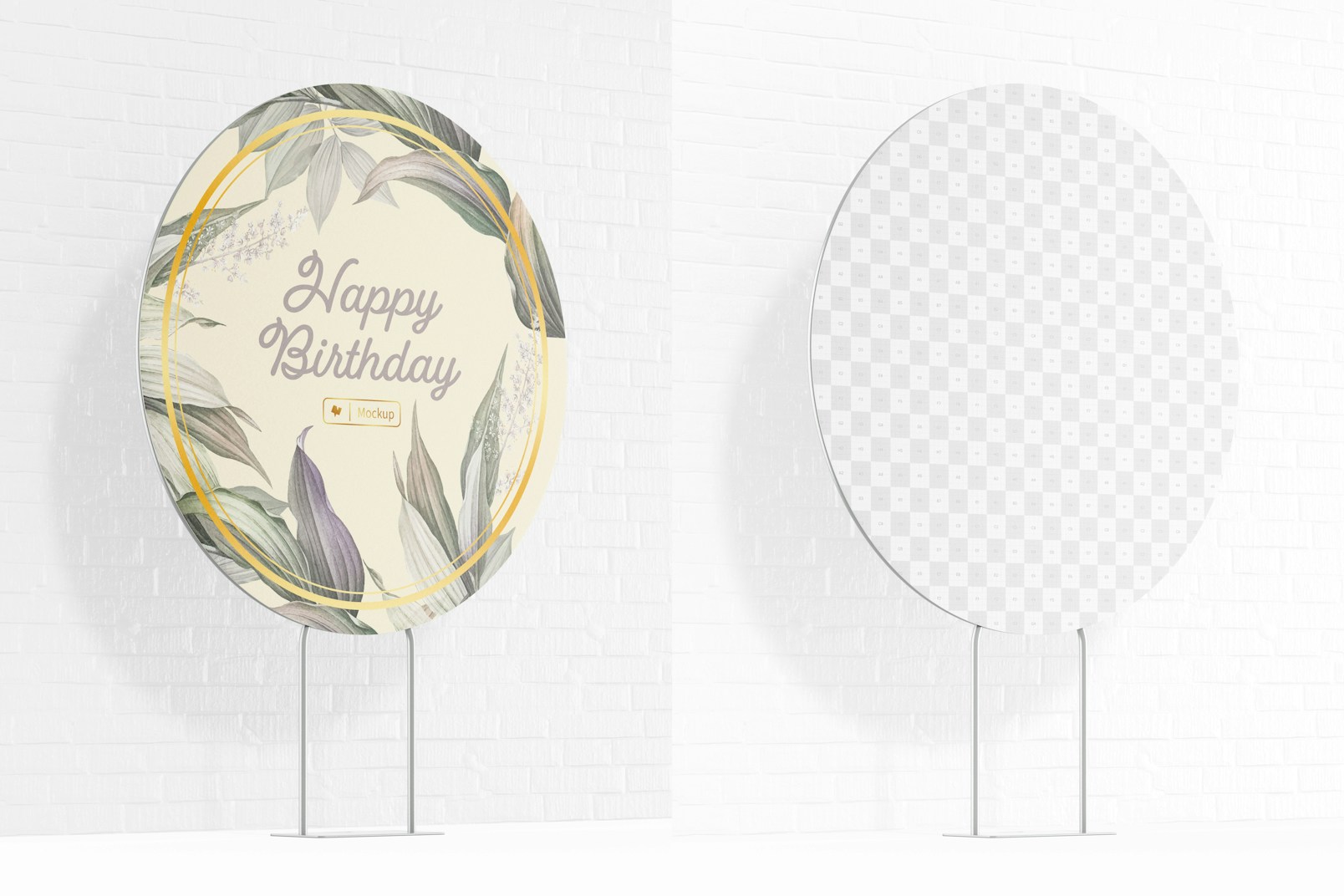 Round Backdrop Mockup, Left View