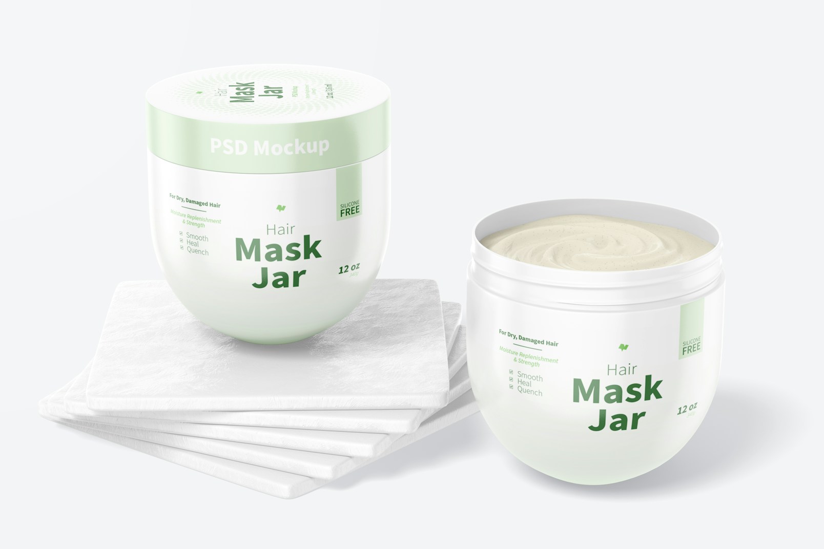 Hair Mask Jars Mockup
