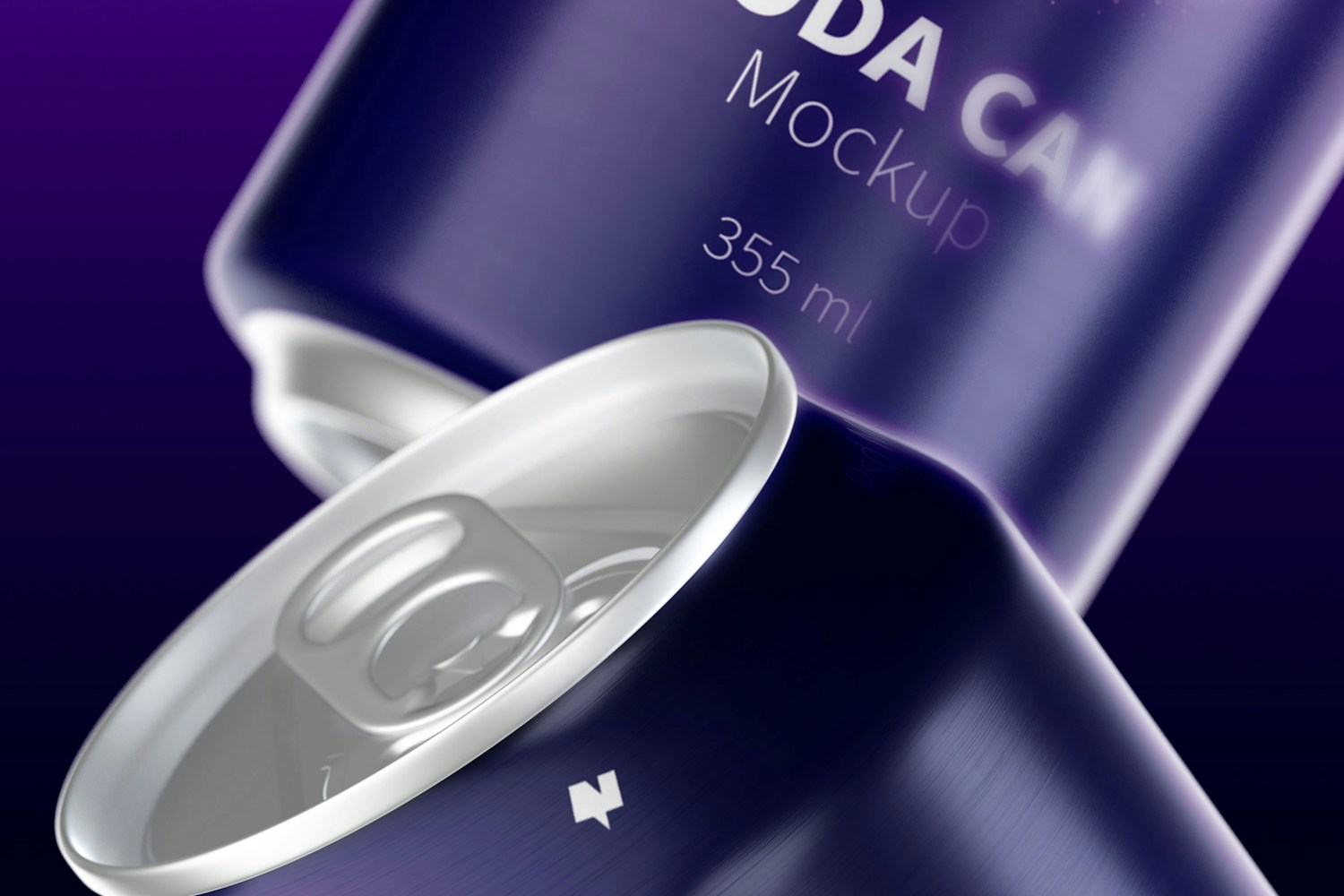 355 ml Soda Cans Mockup, Close-Up