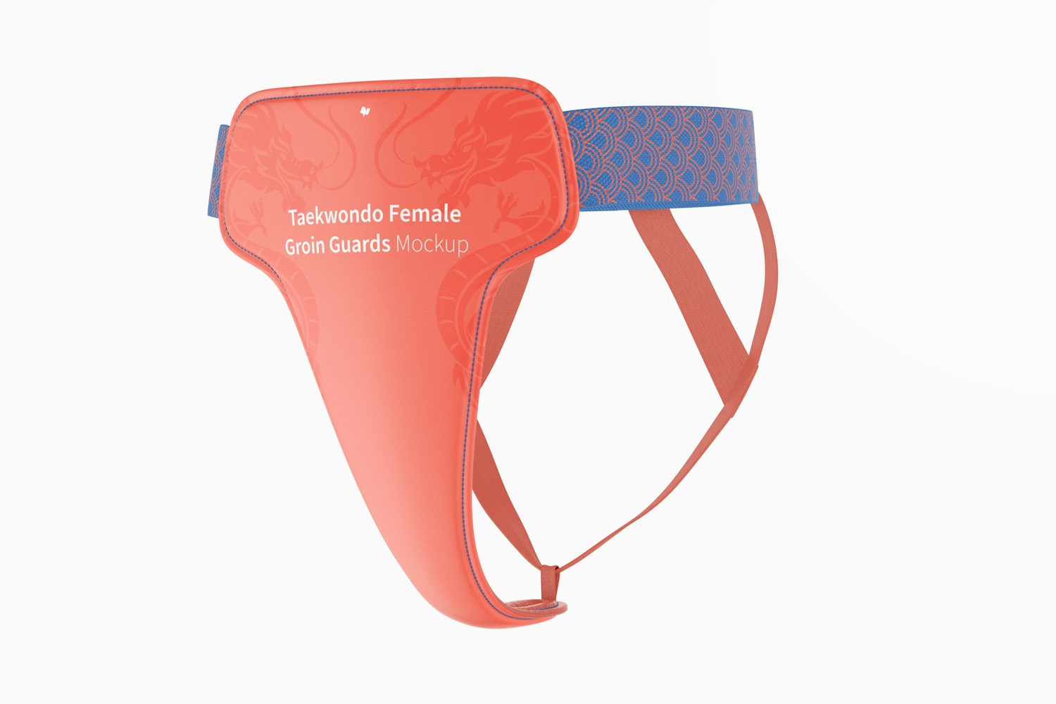 Taekwondo Female Groin Guard Mockup, Left View Taekwondo Female Groin Guard Mockup, Left View