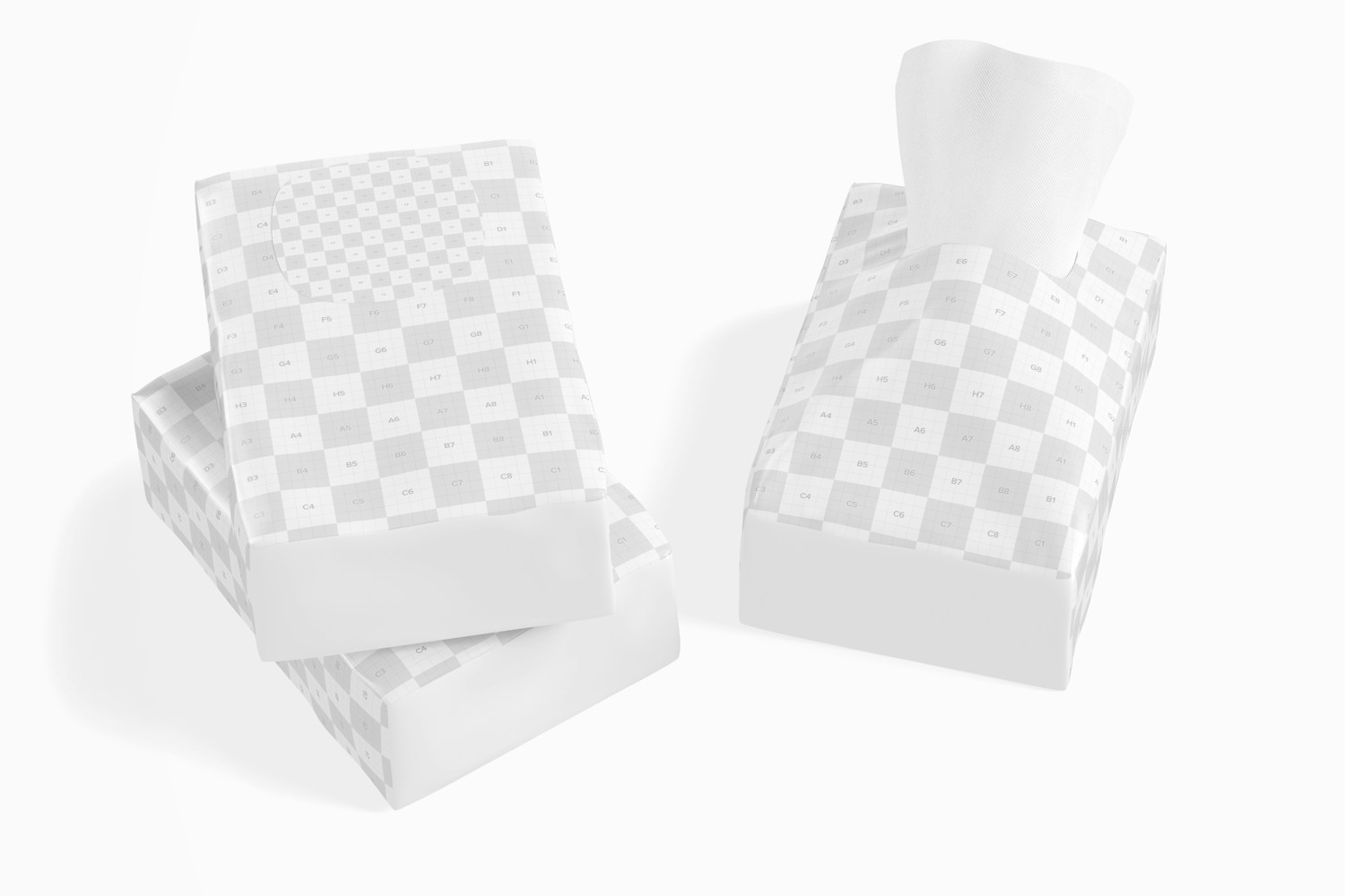 Small Tissue Packets Mockup, Stacked