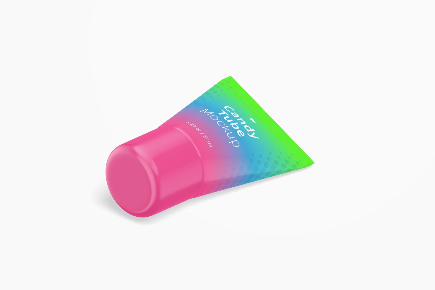 1.23 Oz Candy Tube Mockups, Isometric Right View