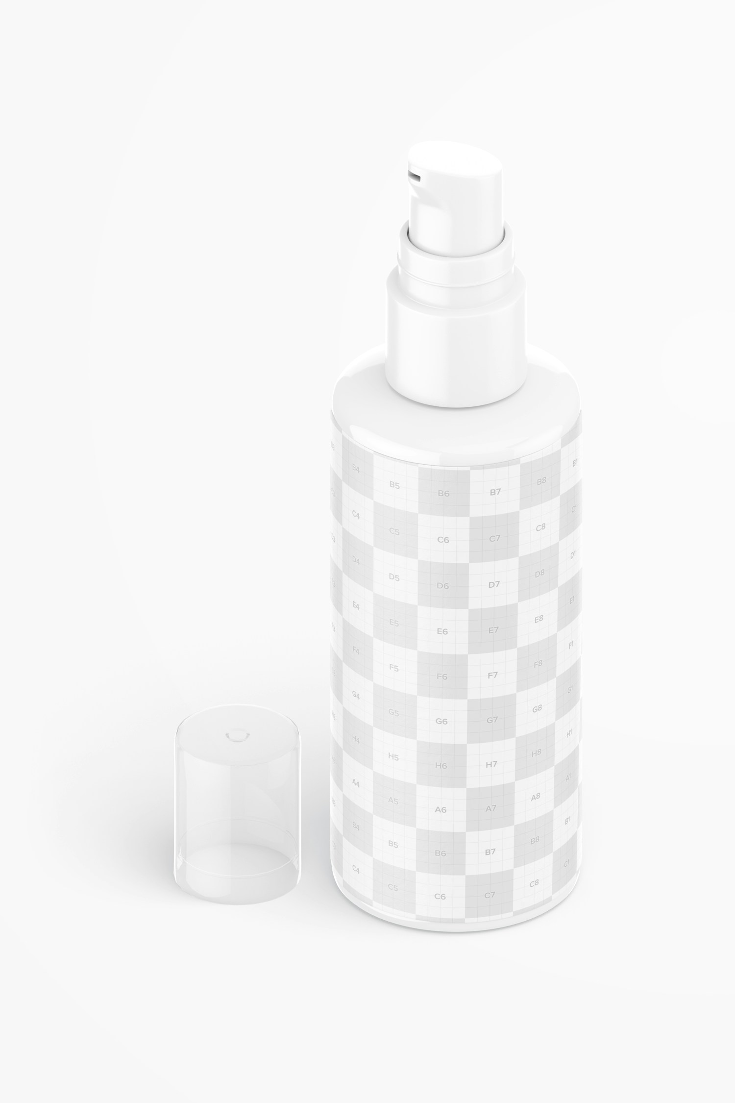 3 oz Pump Bottle Mockup, Isometric View