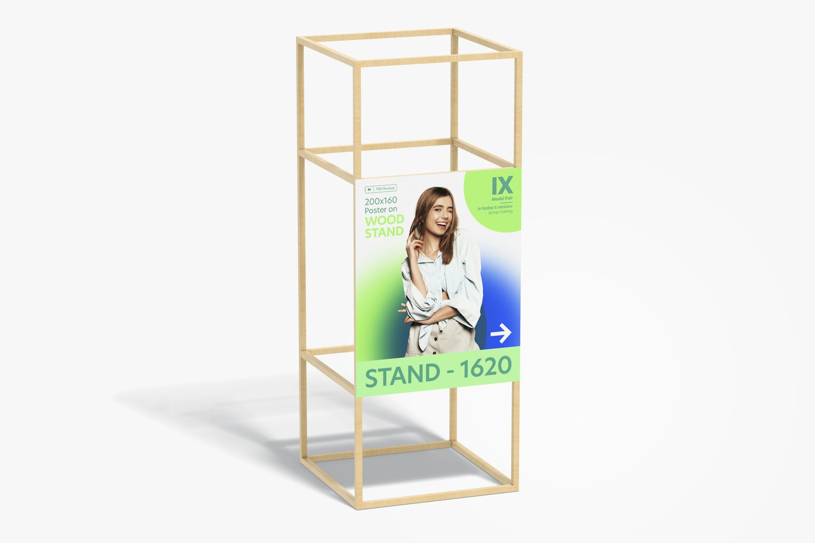 200x160 Poster on Wood Stand Mockup