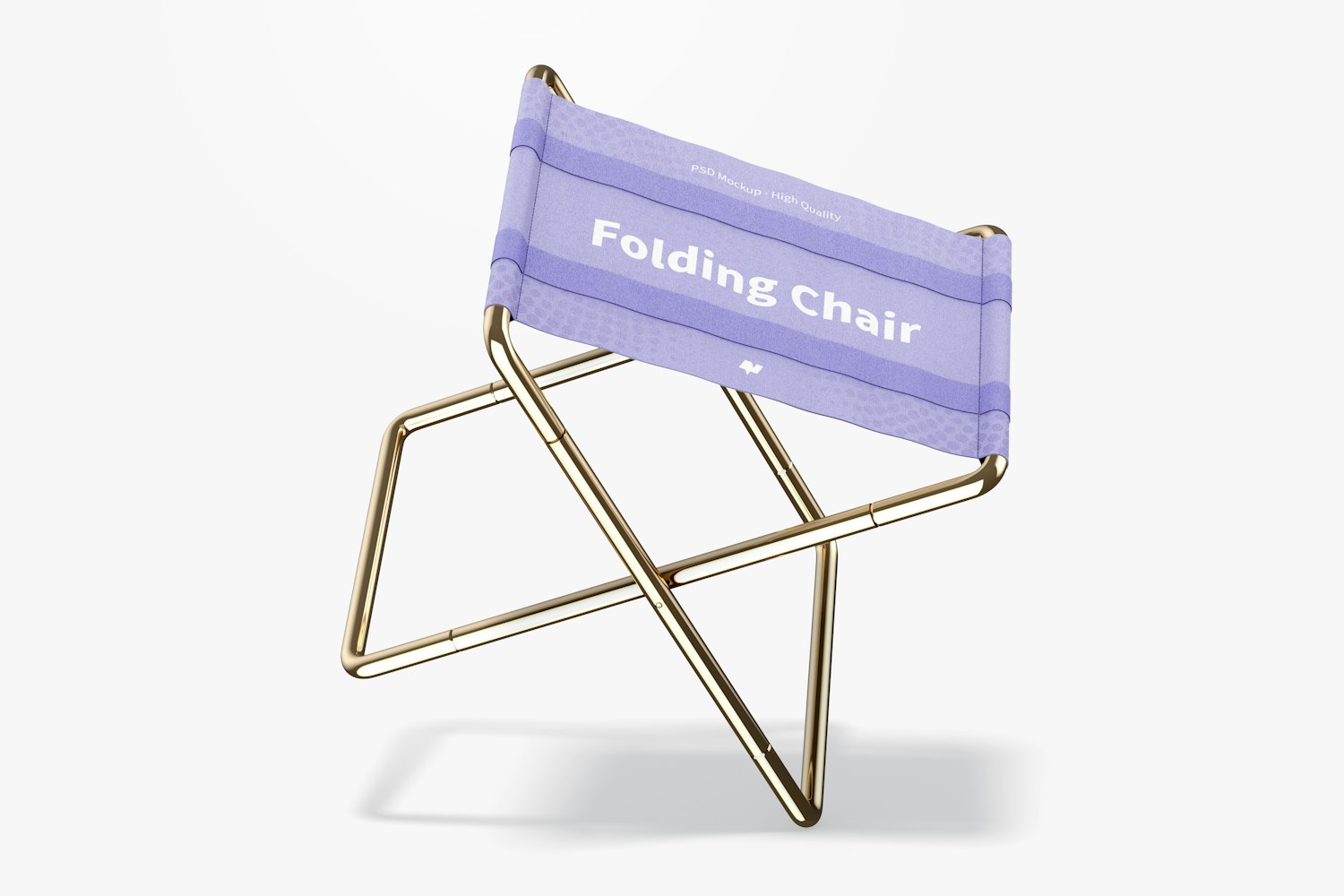 Folding Chair Mockup, Leaned Folding Chair Mockup, Leaned