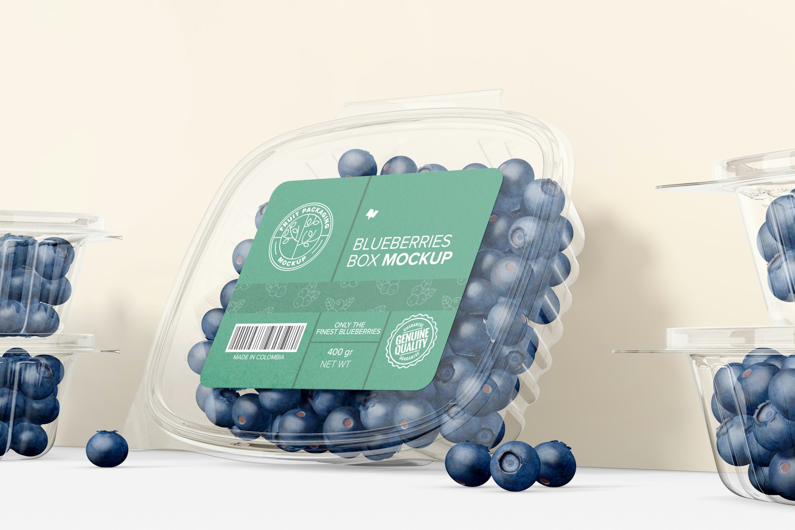 Blueberries Boxes Mockup