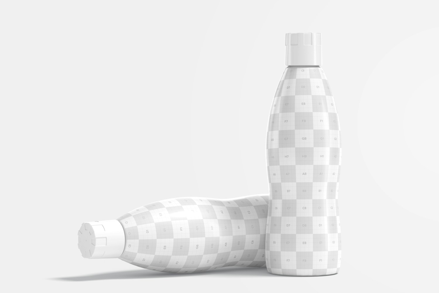 32 oz Yogurt Bottles Mockup, Standing and Dropped 32 oz Yogurt Bottles Mockup, Standing and Dropped