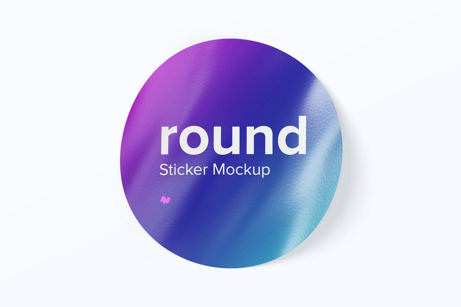 Round Sticker Mockup, Top View 02