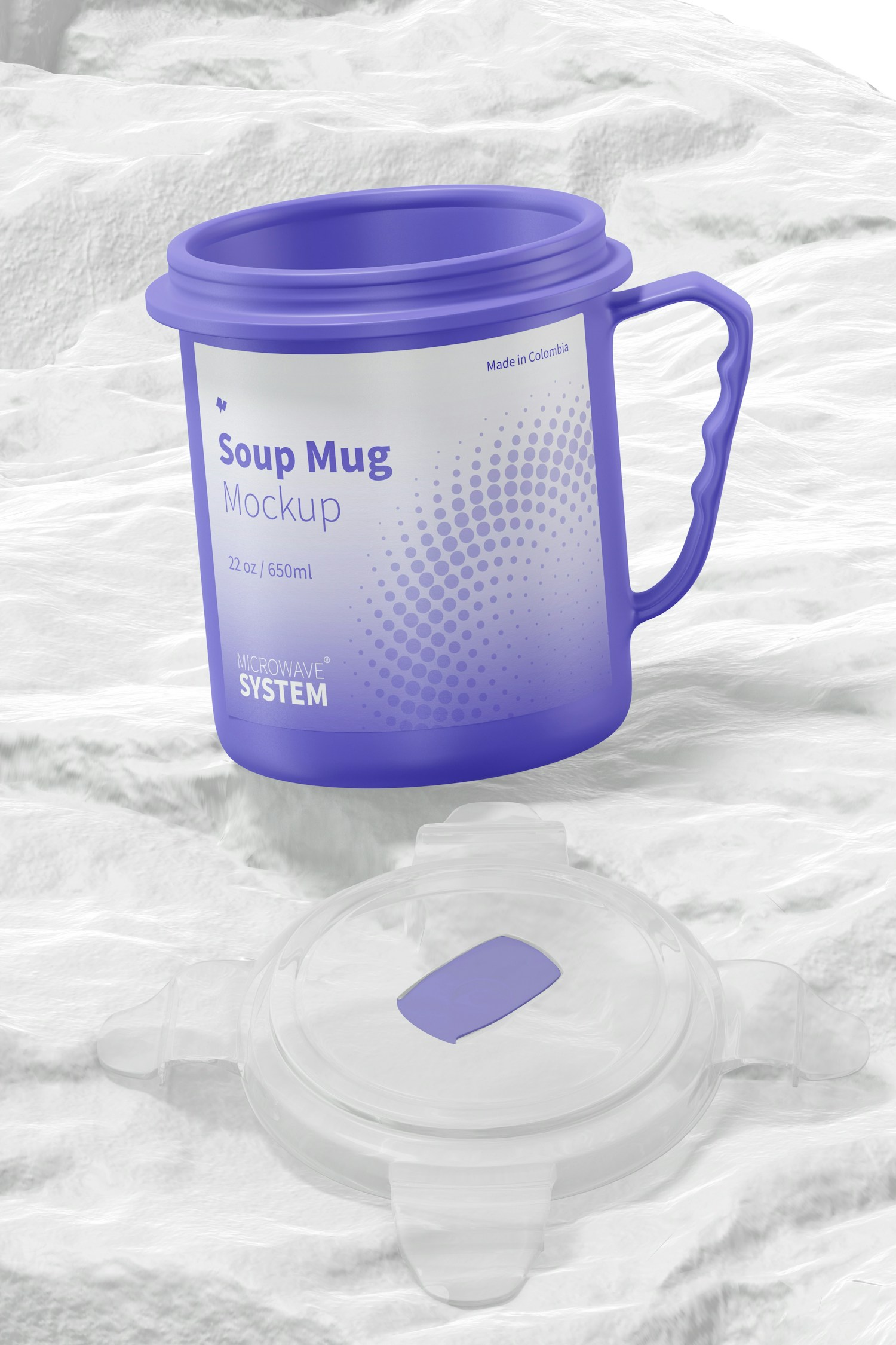 22 oz Soup Mug Mockup, Opened