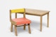 Kid Wooden Chair with Desk Mockup