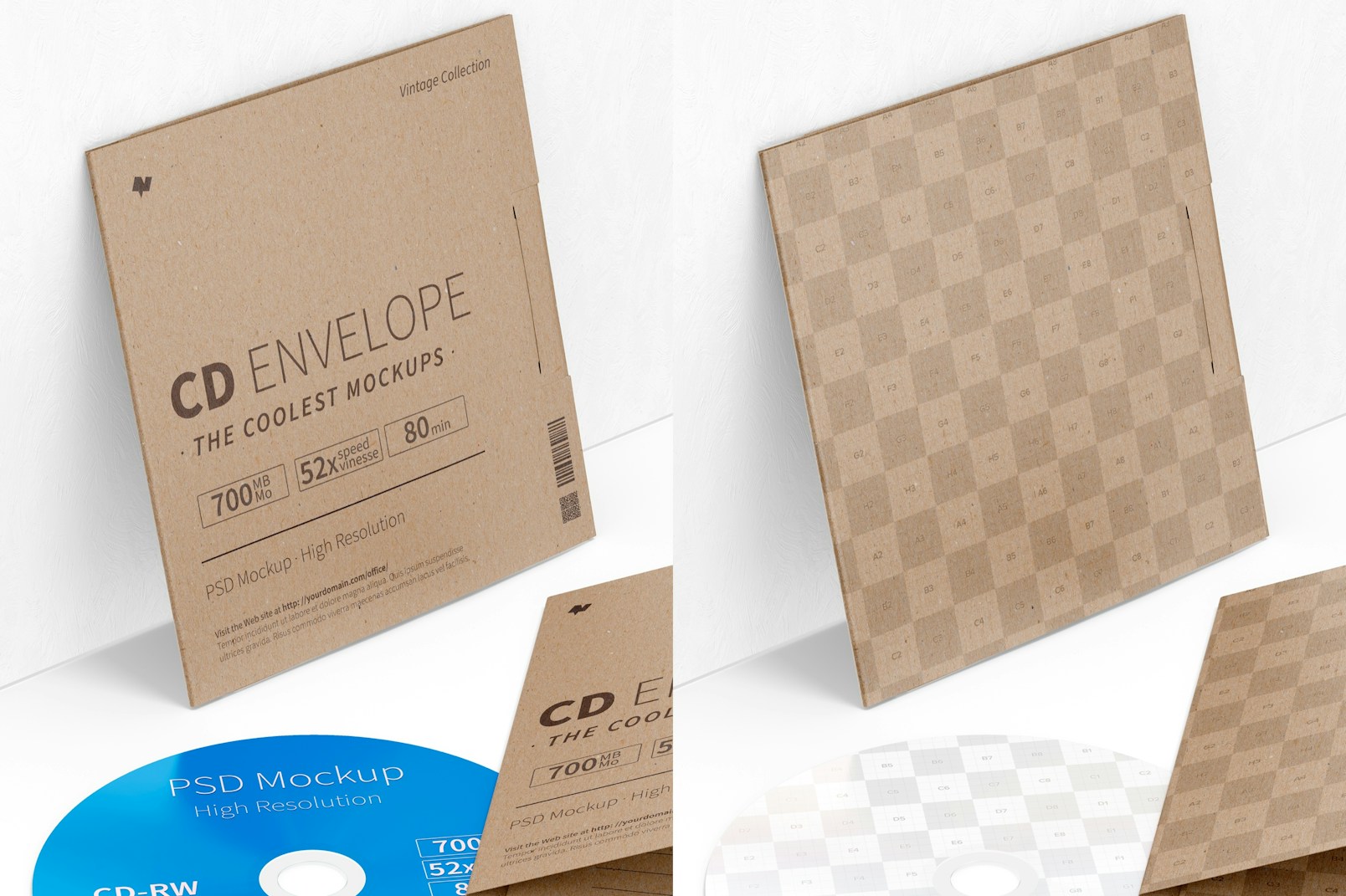 CD Envelope Mockup, Leaned
