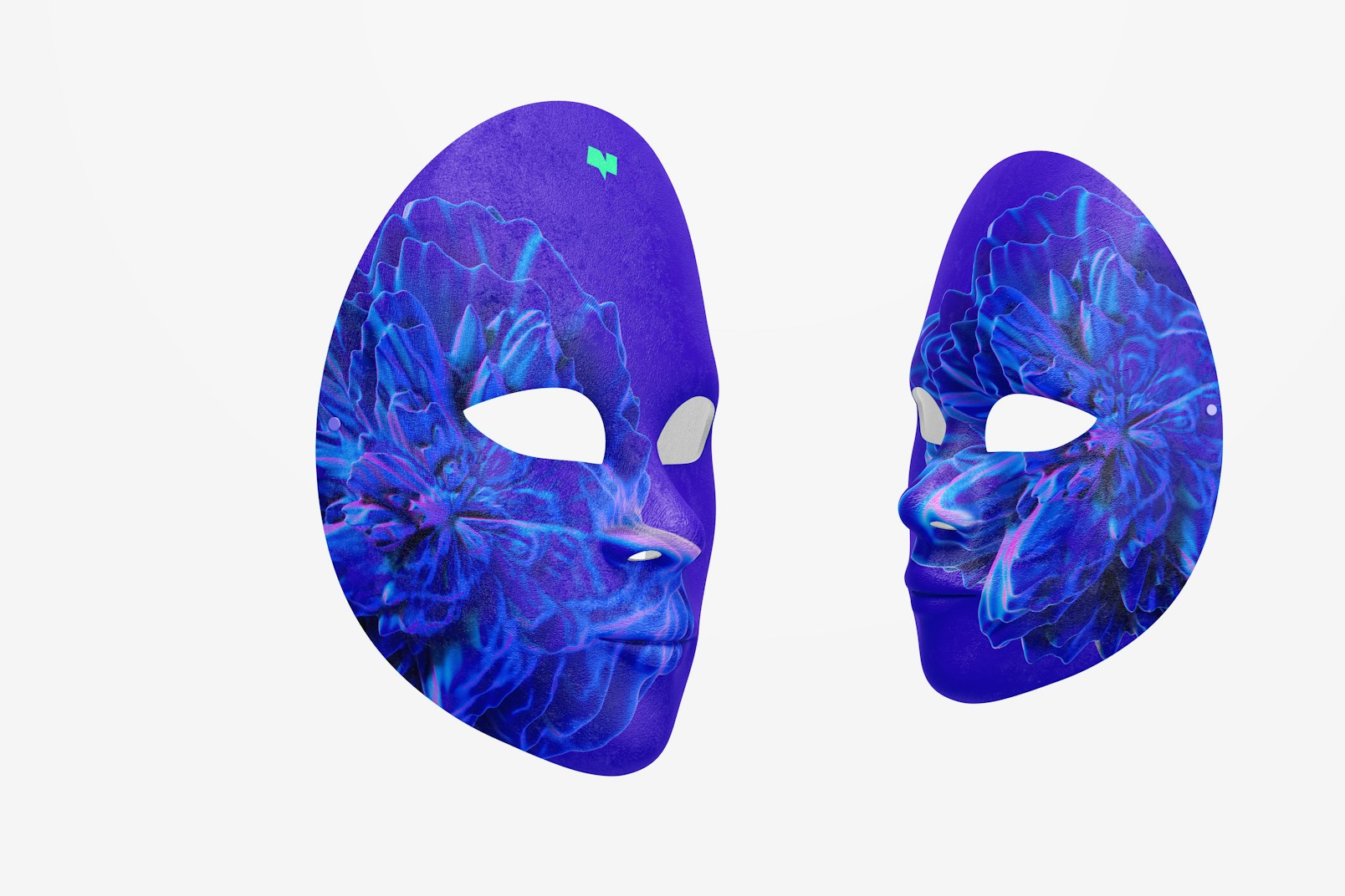 Plain Venetian Full-Face Masks Mockup, Perspective