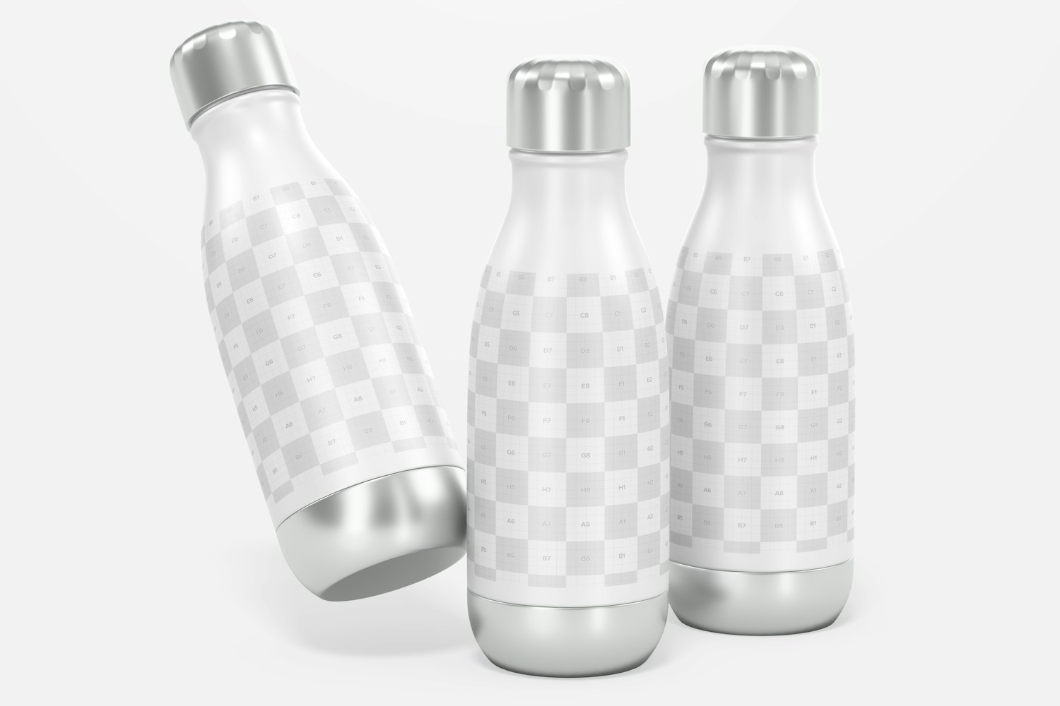 17 oz Metallic Water Bottles Mockup