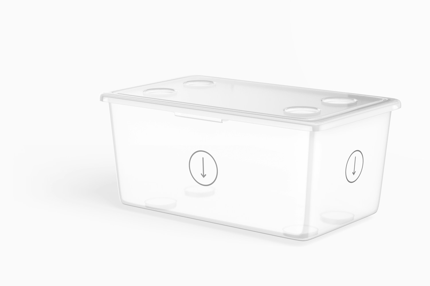 Kids Small Plastic Box with Lid Mockup, Right View