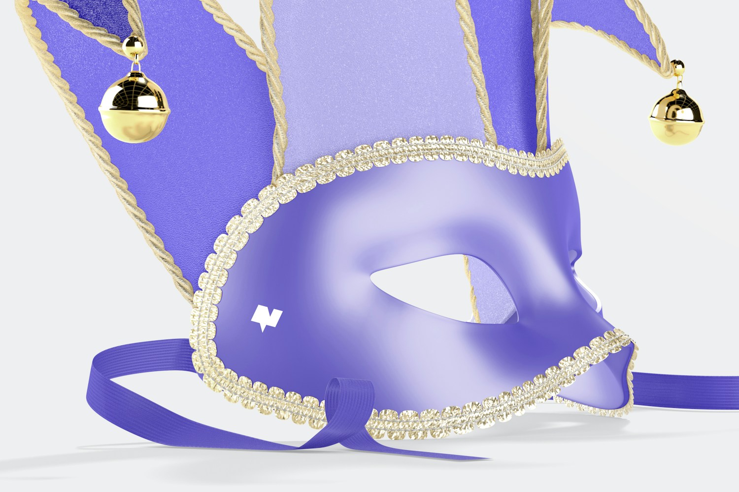 Jester Half-Face Masks Mockup, Left View Jester Half-Face Masks Mockup, Left View