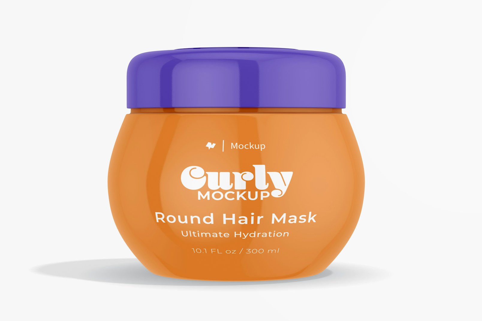 Round Hair Mask Jar Mockup, Front View