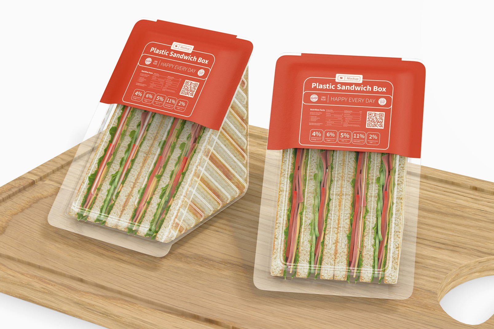Maqueta de Cajas Plásticas de Sandwich 02