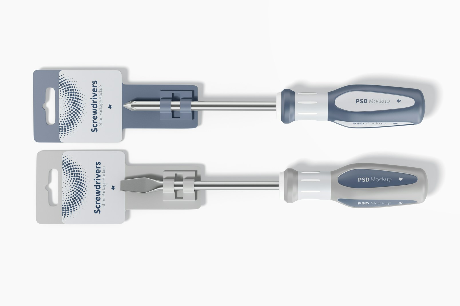 Screwdrivers with Short Package Mockup, Top View