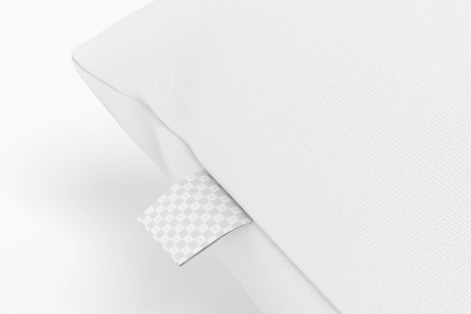 Square Clothing Tag on Pillow Mockup