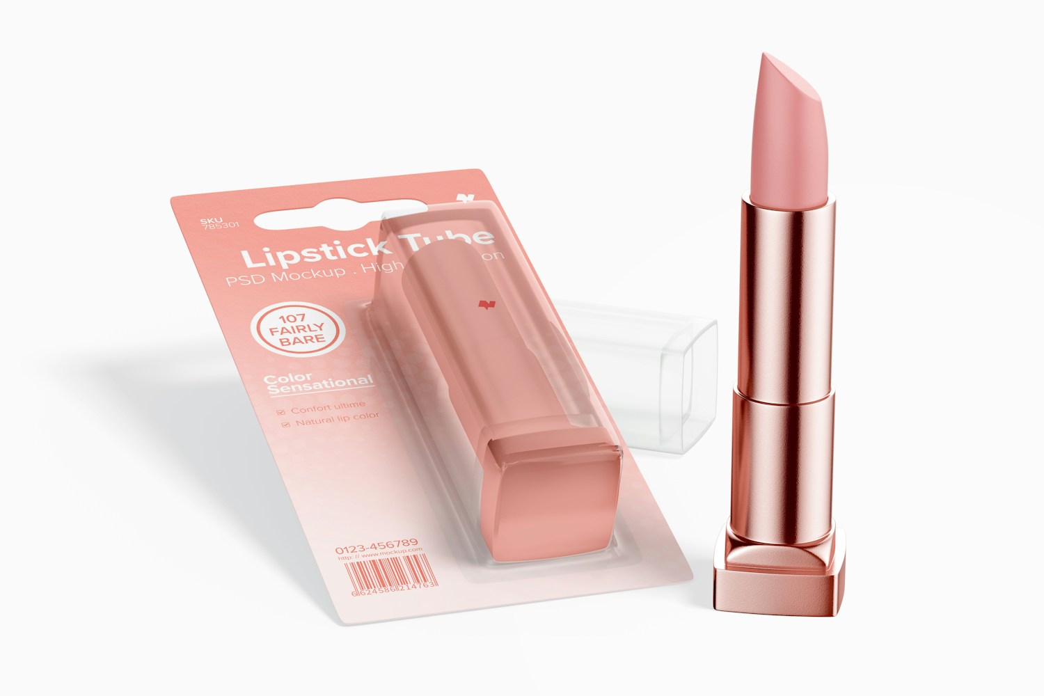 Lipstick Tube on Blister Mockup