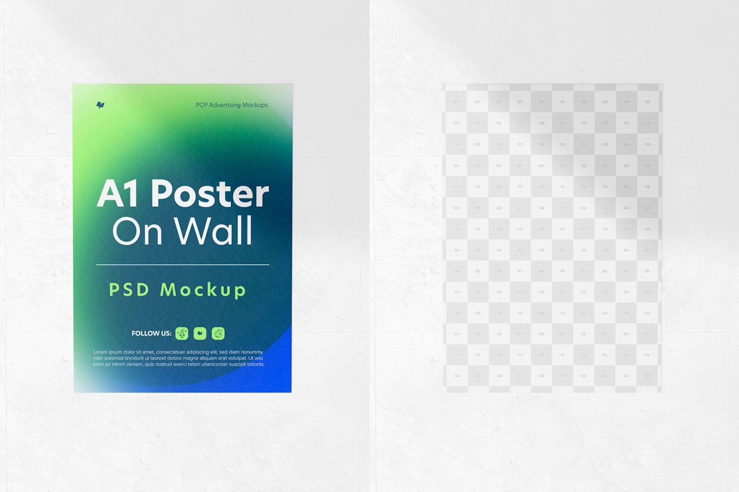 A1 Poster on Wall Mockup