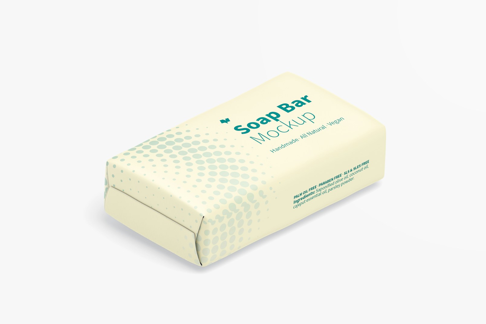 Soap Bar with Paper Package Mockup, Isometric View