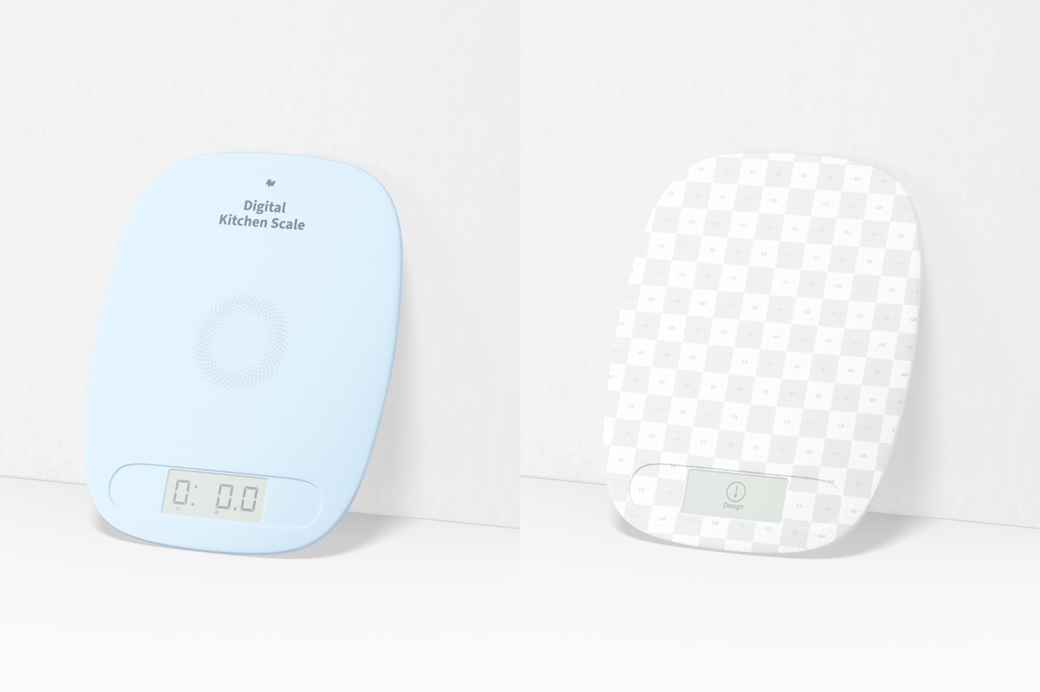 Digital Kitchen Scale Mockup, Leaned Digital Kitchen Scale Mockup, Leaned