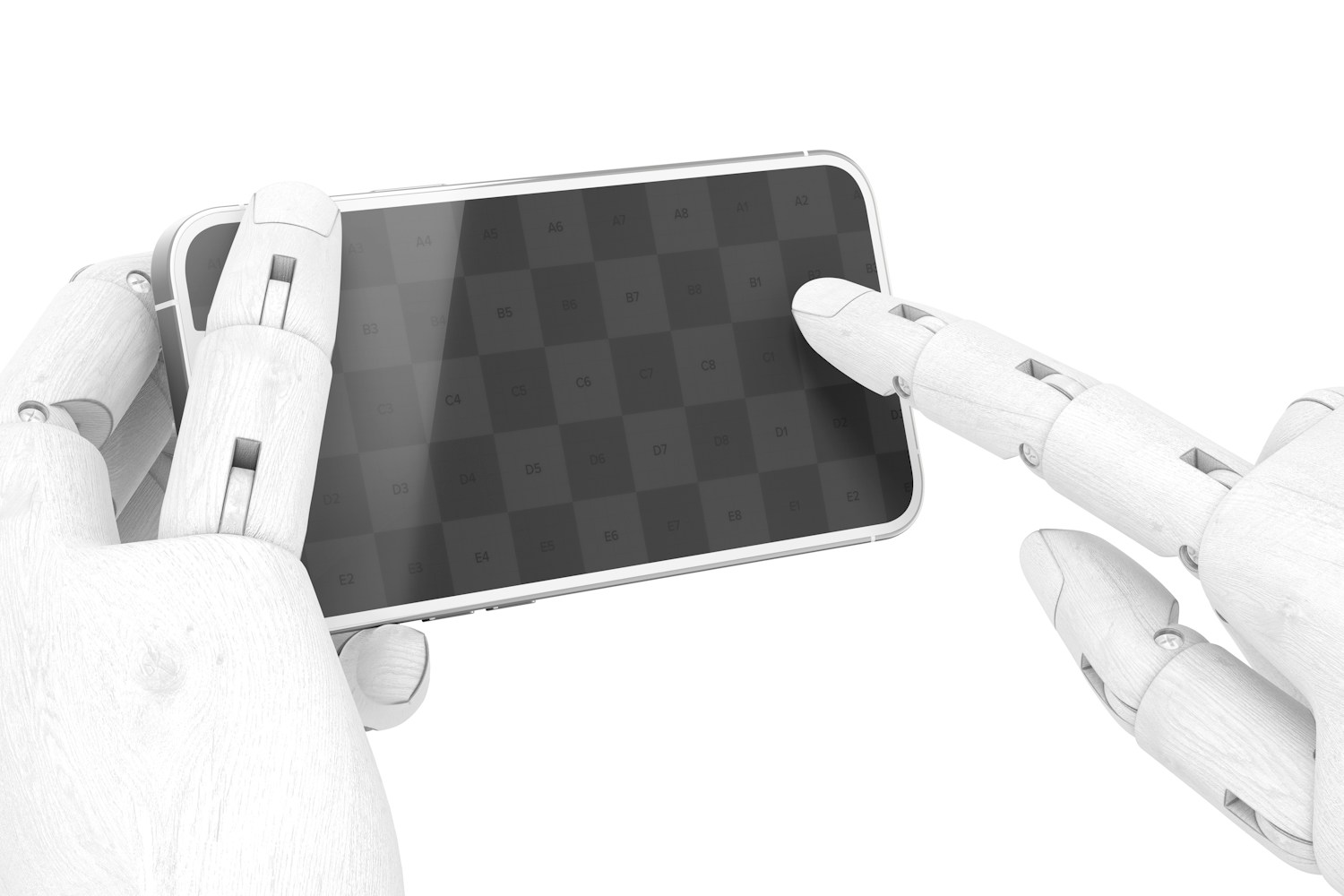 Smartphone with Hands Mockup, Left View