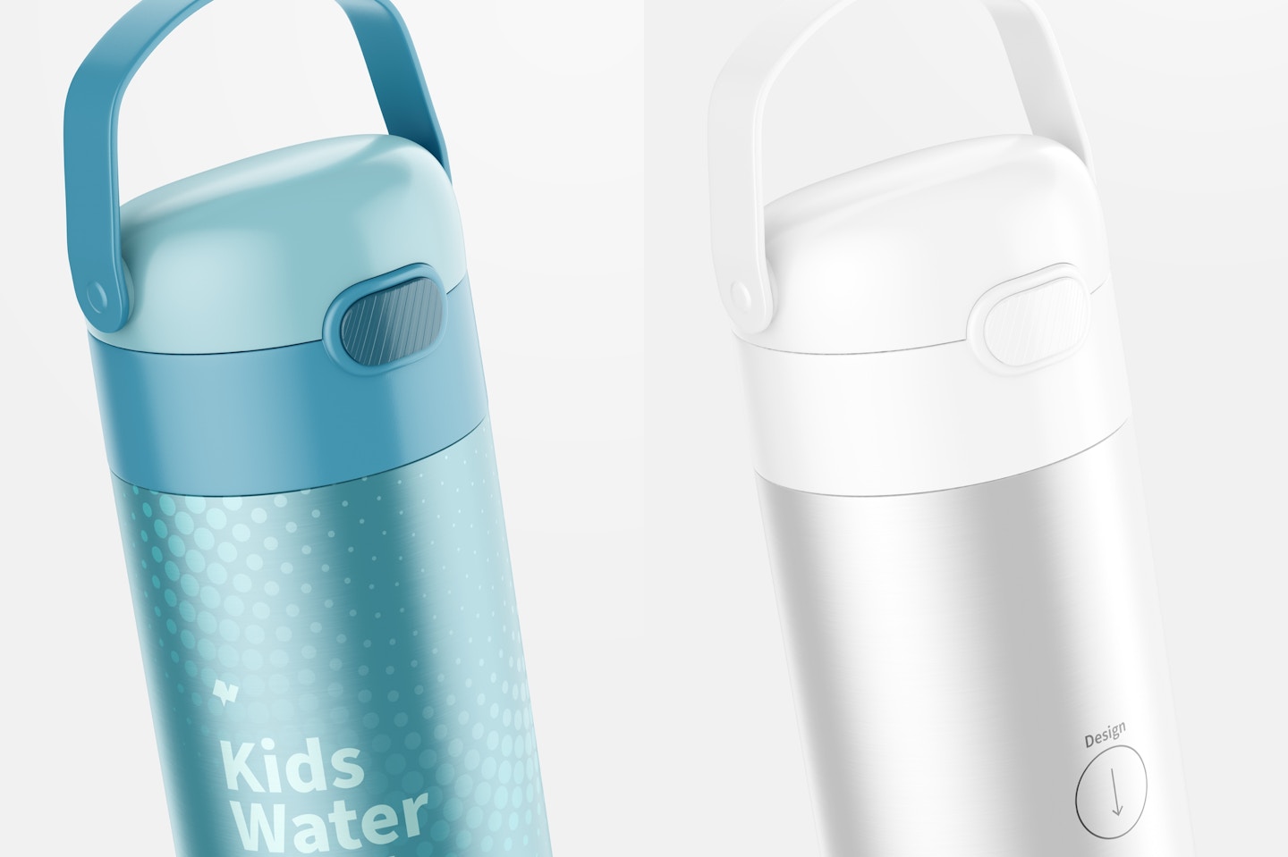 12 oz Kids Water Bottle Mockup, Close Up