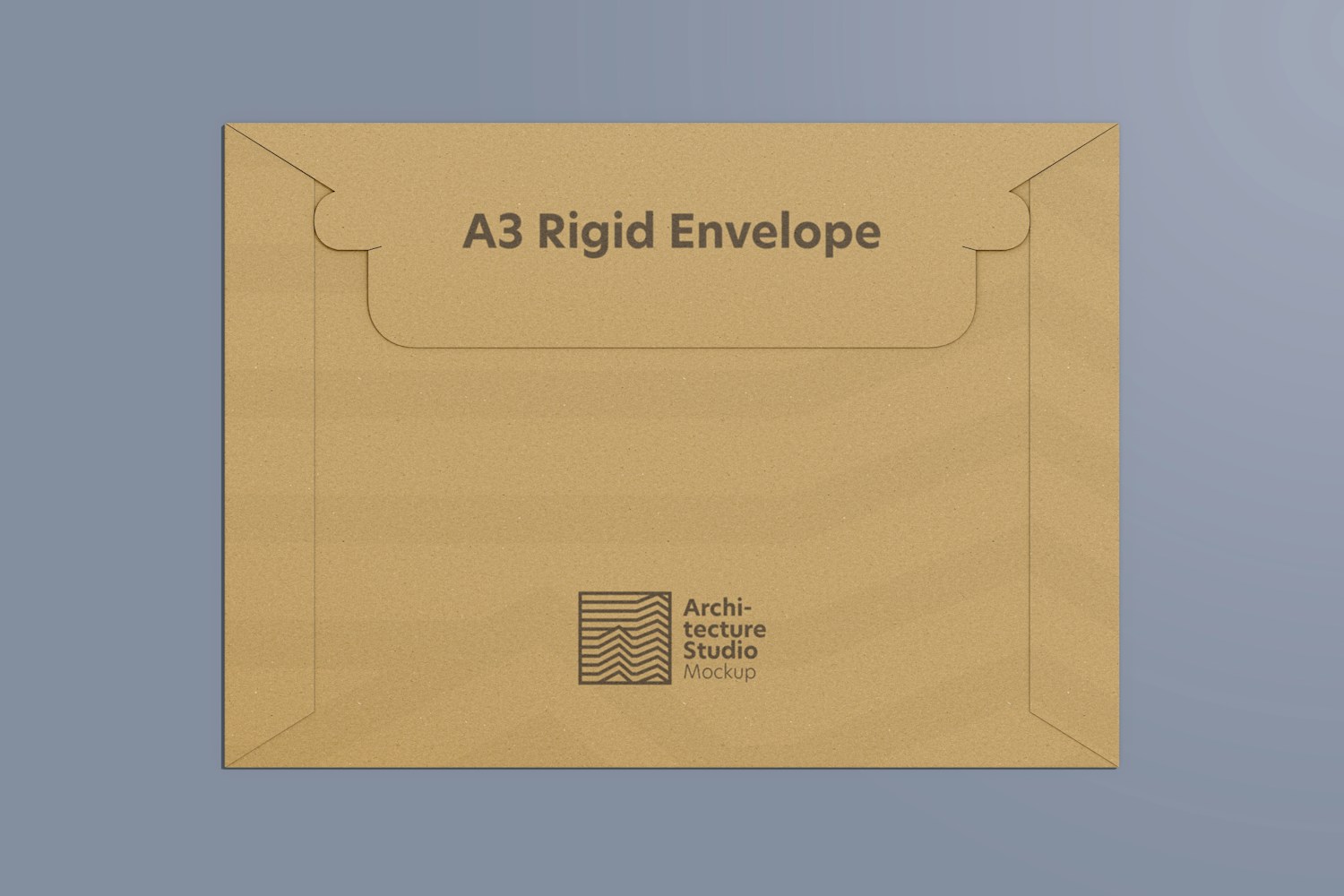 A3 Rigid Cardboard Envelope Mockup, Top View