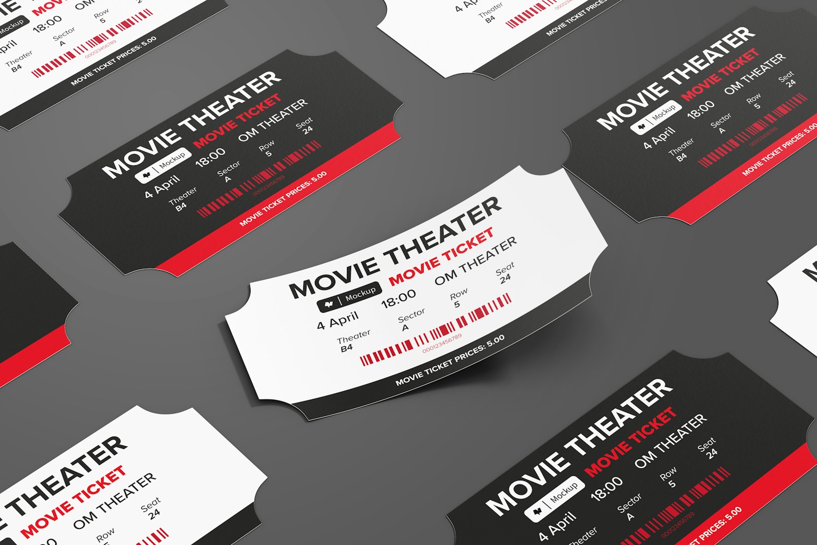 Movie Tickets Mockup, Mosaic