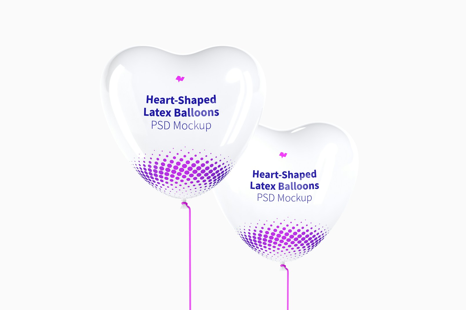 Heart-Shaped Latex Balloons Mockup