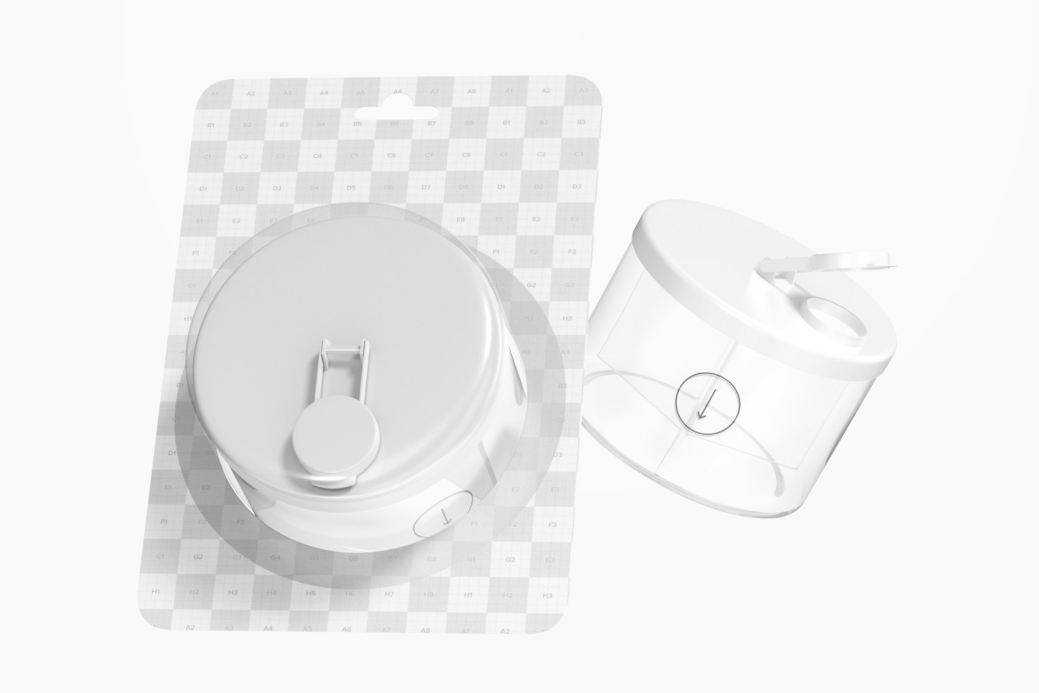 Baby Powder Milk Dispenser Blister Mockup, Floating Baby Powder Milk Dispenser Blister Mockup, Floating