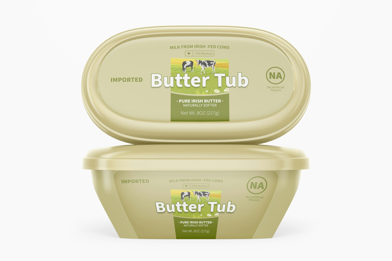 227gr Butter Tubs Mockup